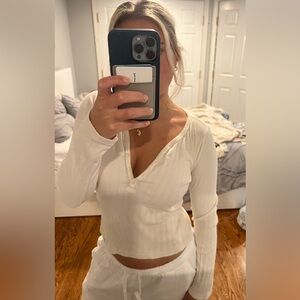 Brandy Melville white long sleeve top